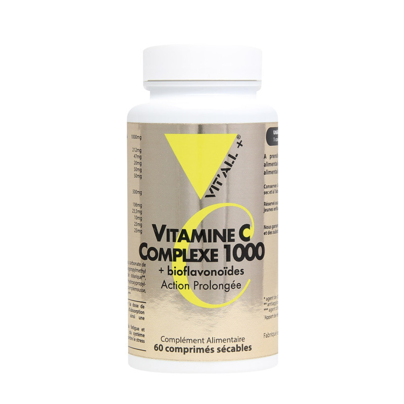 Vitamine C - Complexe 1000 + bioflavonoïdes - Vitall+
