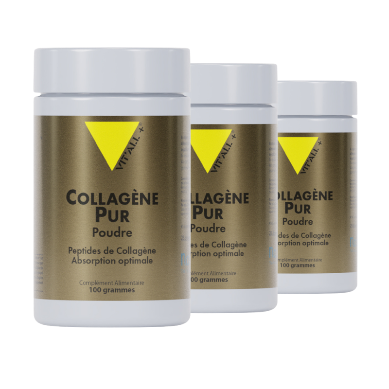 COLLAGENE PUR 1000 mg -Poudre - Lot de 3 flacons