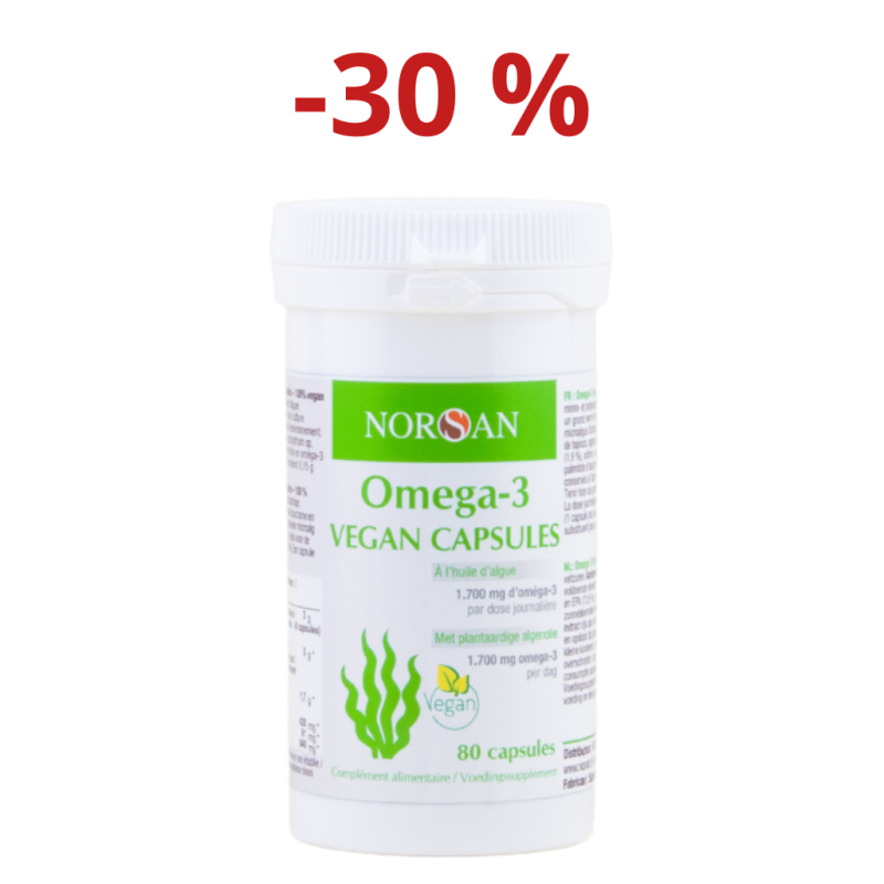 Achat NORSAN Omega-3 VEGAN CAPSULES - Huile végétale - Flacon seul