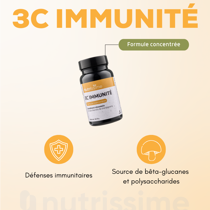 Achat Extraits de 3 champignons pour l'immunité - 3C IMMUNITÉ - Flacon seul