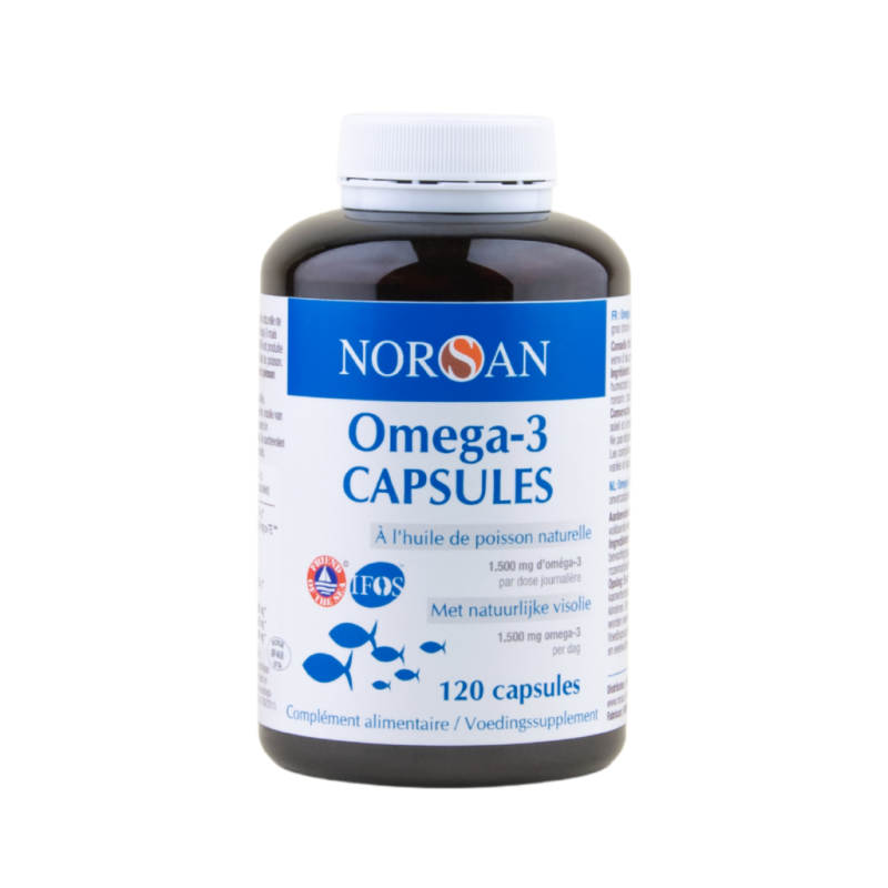Achat Oméga-3 capsules NORSAN - 120 capsules - Flacon seul face