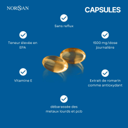 Achat Oméga-3 capsules NORSAN - 120 capsules -capsule info