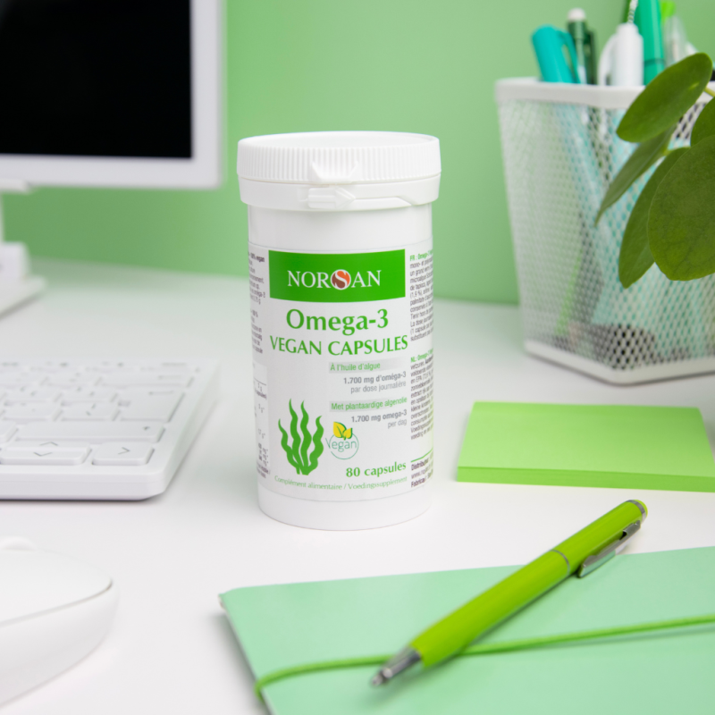 Achat Omega-3 Vegan Capsules NORSAN - 80 capsules - bureau