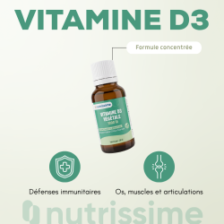 Achat Vitamine D3 végétale - 1000 UI - Nutrissime
