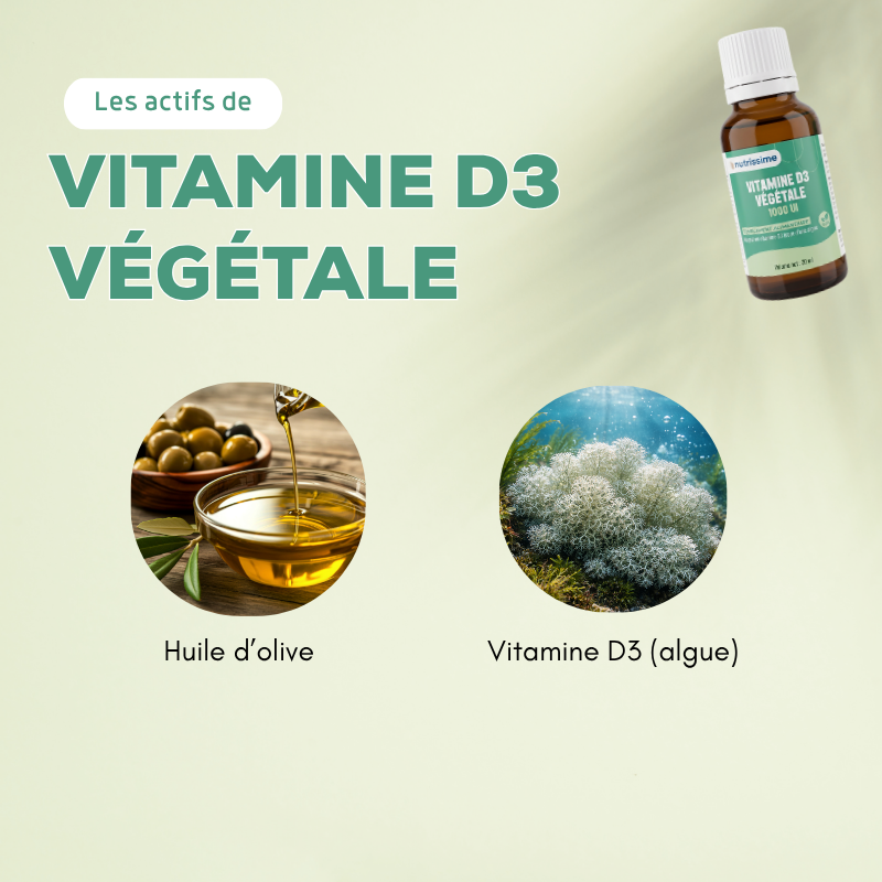 Achat Vitamine D3 végétale - 1000 UI - Nutrissime