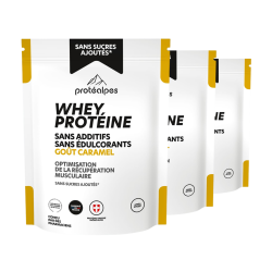 Achat Whey protéine isolat - Goût caramel – SANS SUCRES AJOUTÉS - Lot de 3