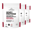 Whey protéine isolat - Goût cacao fruits rouges – Gamme classique – Lot de 3