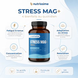 Achat Complément Alimentaire Magnésium Stress Mag + |120 gélules - Nutristore