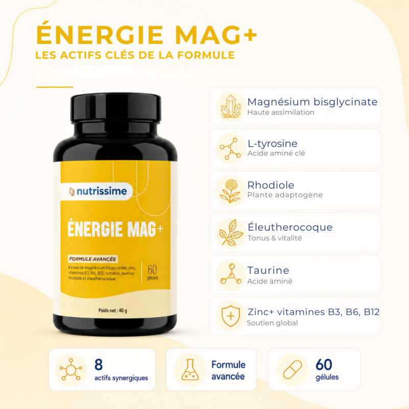 Achat Complément Alimentaire Magnésium Énergie Mag+ | 60 gélules