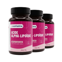 Achat Acide alpha lipoïque - Lot de 3 flacons - Formule concentrée - 60 gélules