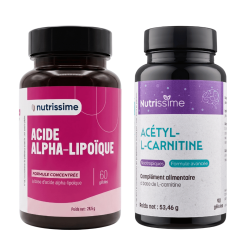 Achat Protocole Énergie et Longévité - Acide Alpha Lipoique + Acétyl -L- Carnitine - 2 flacons