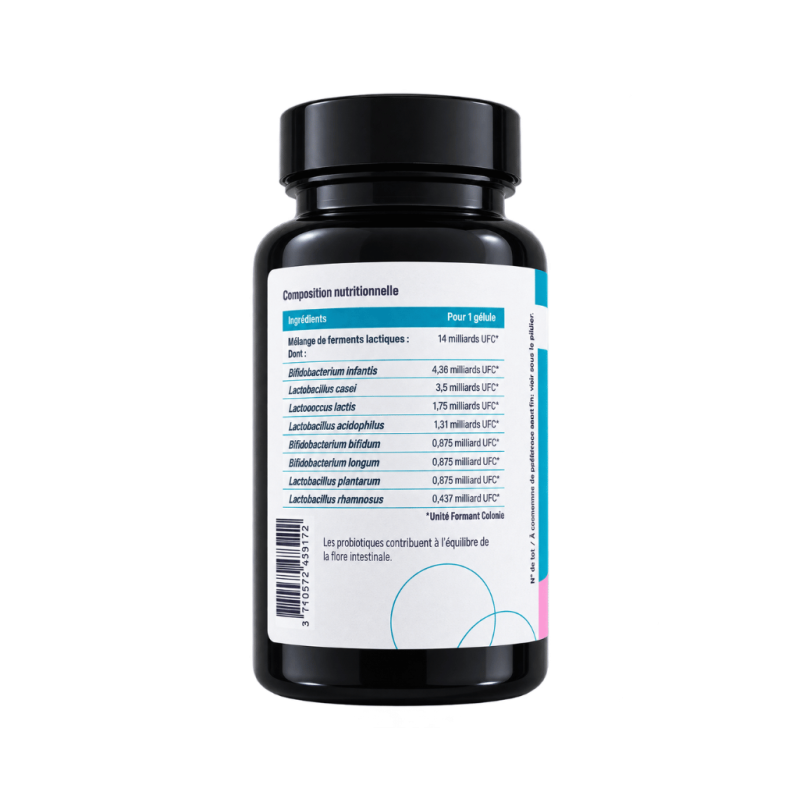 Probiotiques - Équilibre de la flore intestinale - 8 souches - Complément alimentaire