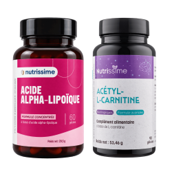 Achat Protocole Énergie et Longévité - Acide Alpha Lipoique + Acétyl -L- Carnitine - 2 flacons