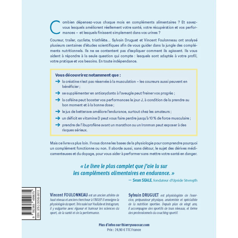 Achat Le guide des compléments alimentaires du sport - Vincent Foulonneau - Sylvain Druguet