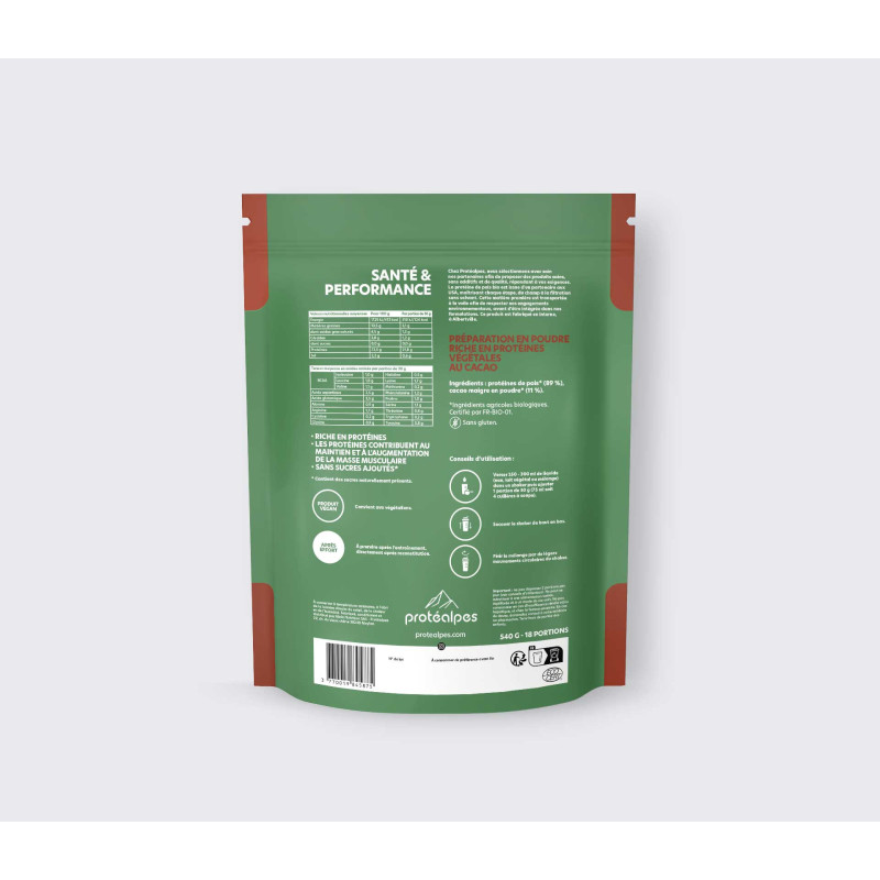 Achat Protéine végétale bio cacao sans sucres ajoutés - 540 g