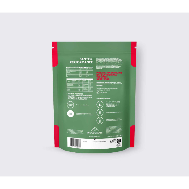 Achat Protéine végétale bio fraise Protéalpes - 750 g