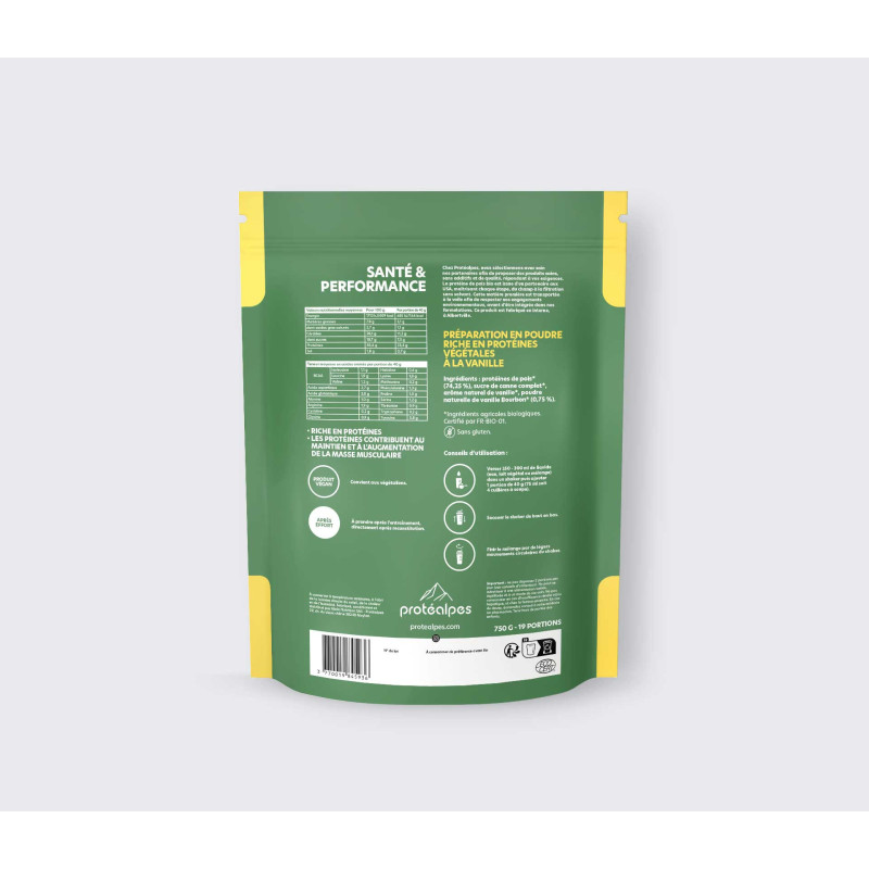 Achat Protéine végétale BIO à la vanille – Gamme classique - Lot de 3 sachets