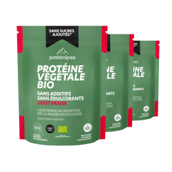 Achat Protéine végétale BIO goût fraise – Gamme sans sucres ajoutés - Lot de 3 sachets