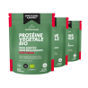 Protéine végétale BIO goût fraise – Gamme sans sucres ajoutés - Lot de 3 sachets