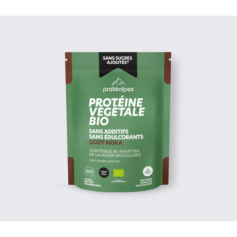 Achat Protéine végétale BIO goût moka – Gamme sans sucres ajoutés - Lot de 3 sachets