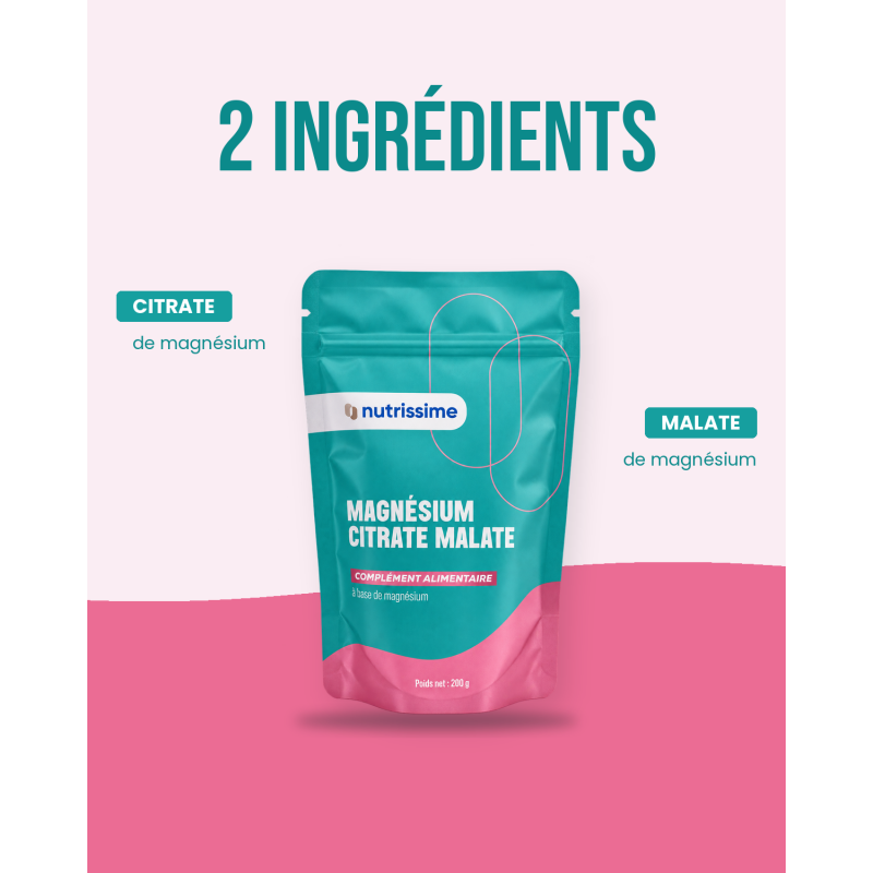 Achat Magnésium Citrate Malate 200 g | Nutrissime